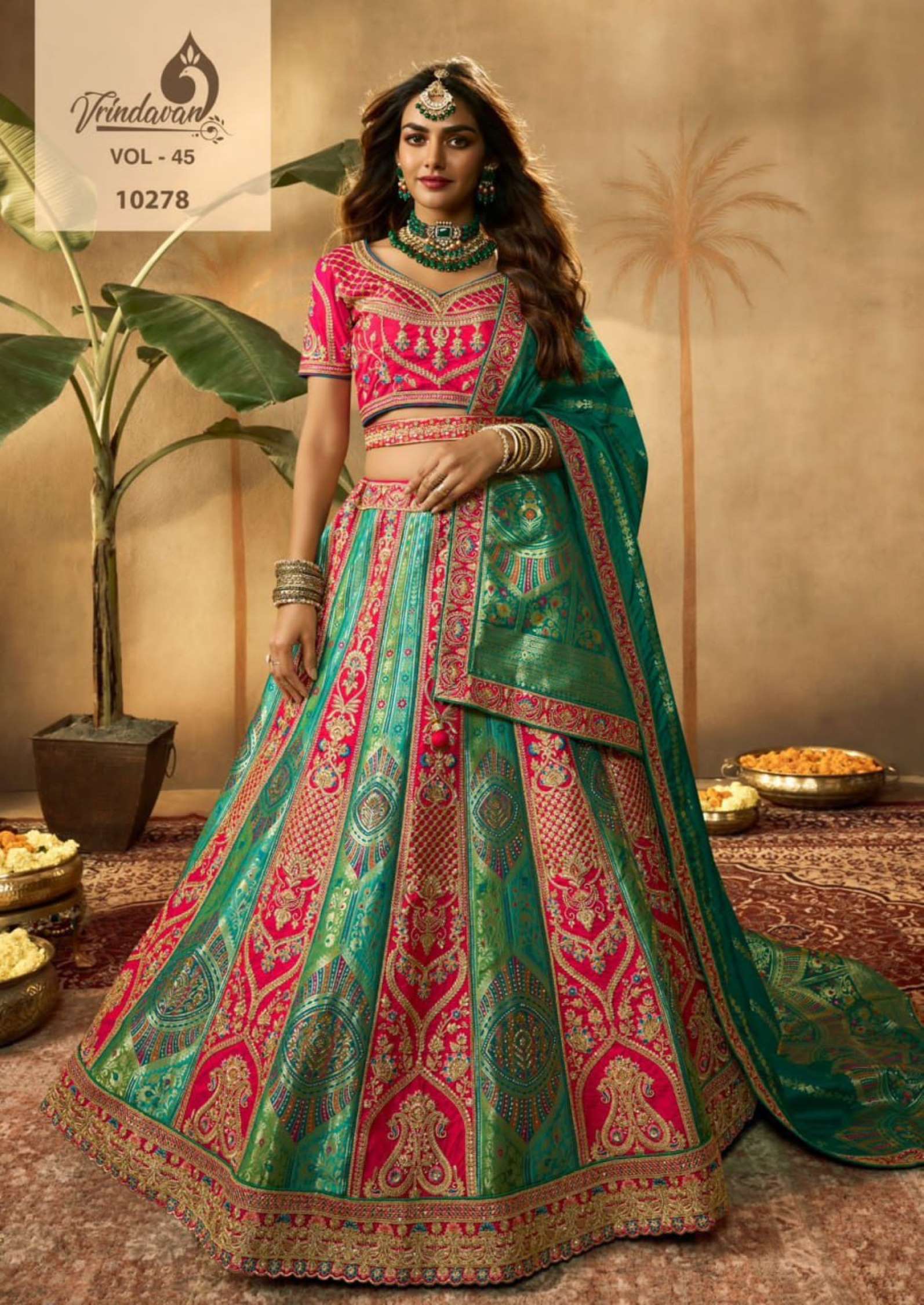 Royal Vrindavan Bridal Wear Banarasi Silk Lehenga Choli