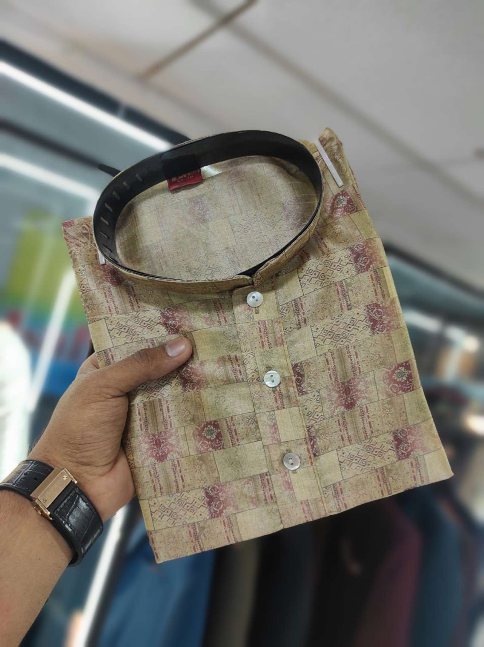 Sumshy Wedding Wear Printed Silk Mens Kurta Pajama