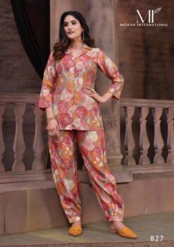 Moksh International Moon Printed Premium Chanderi Co-ord Set