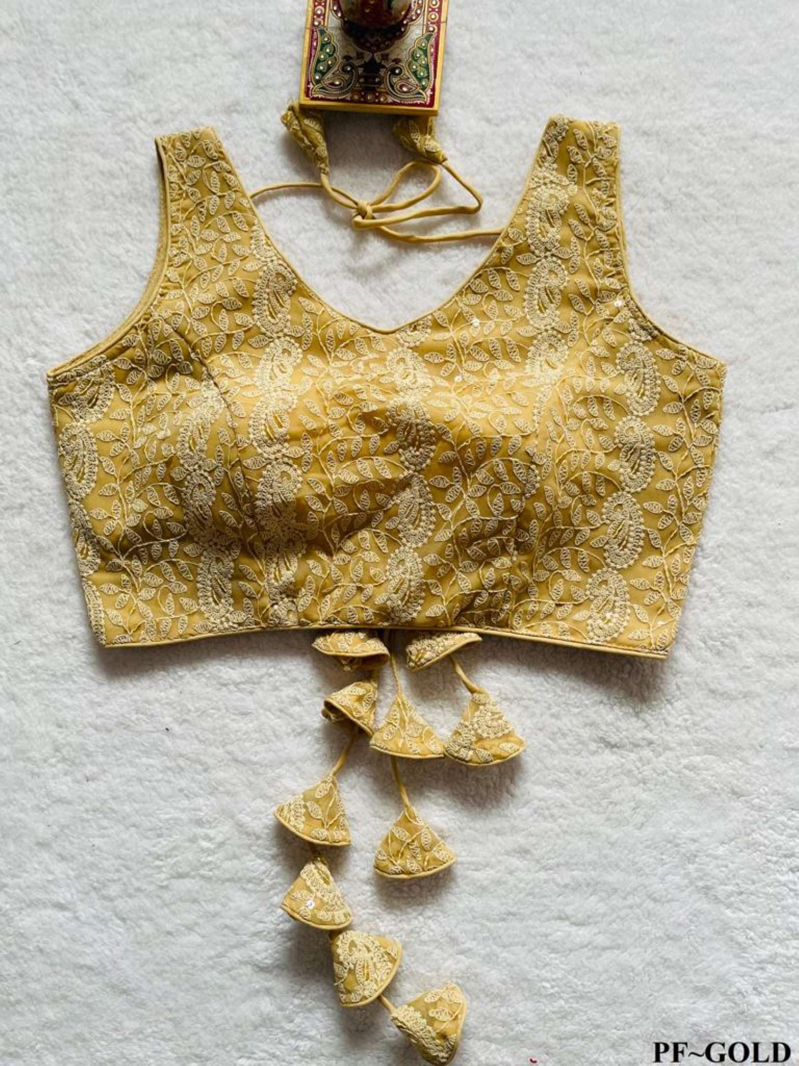 Sumshy Wedding Wear Chickenkari Georgette Readymade Blouse