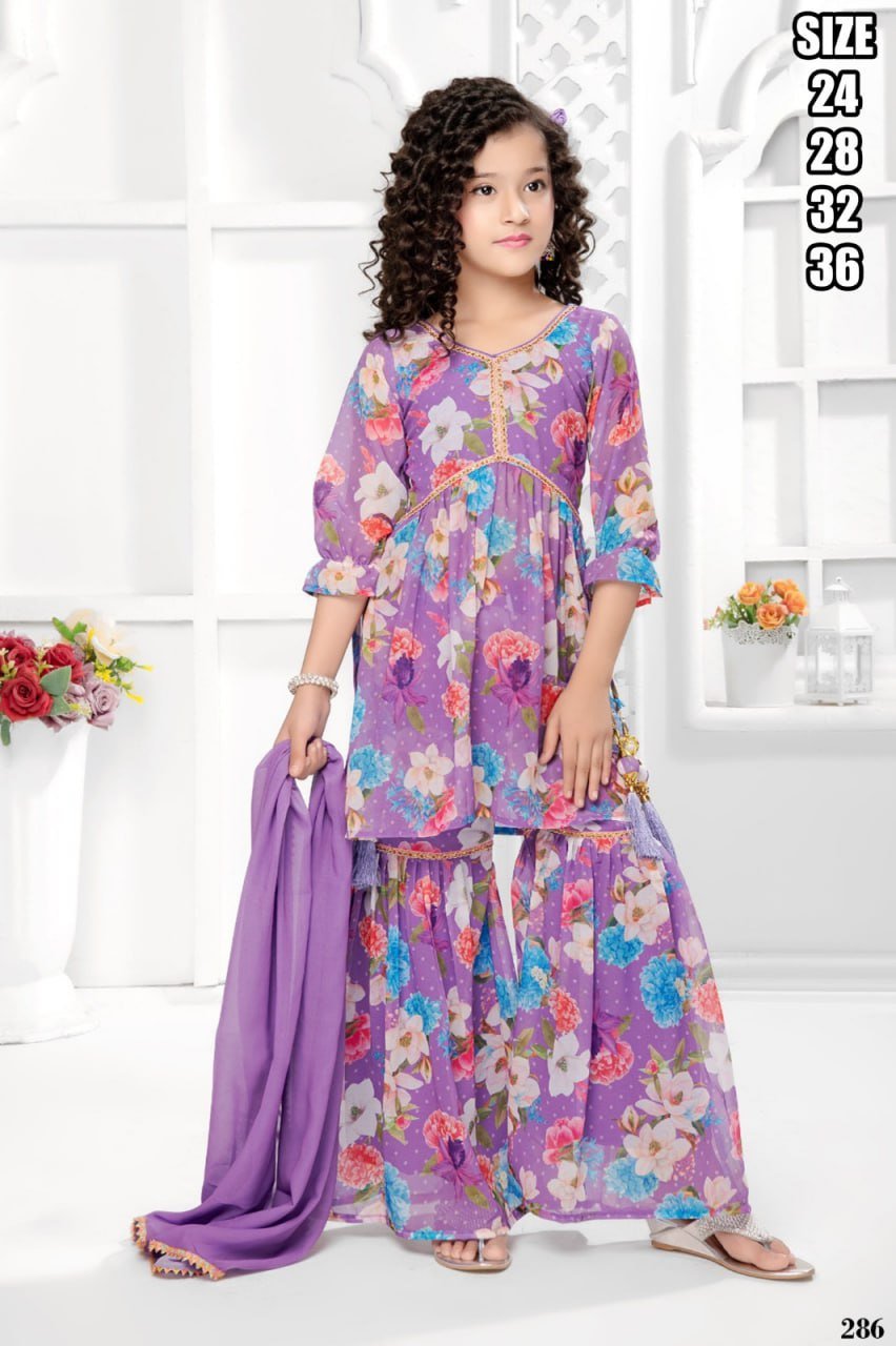 Sumshy Georgette Printed Sharara Suit With Dupatta Wholesale