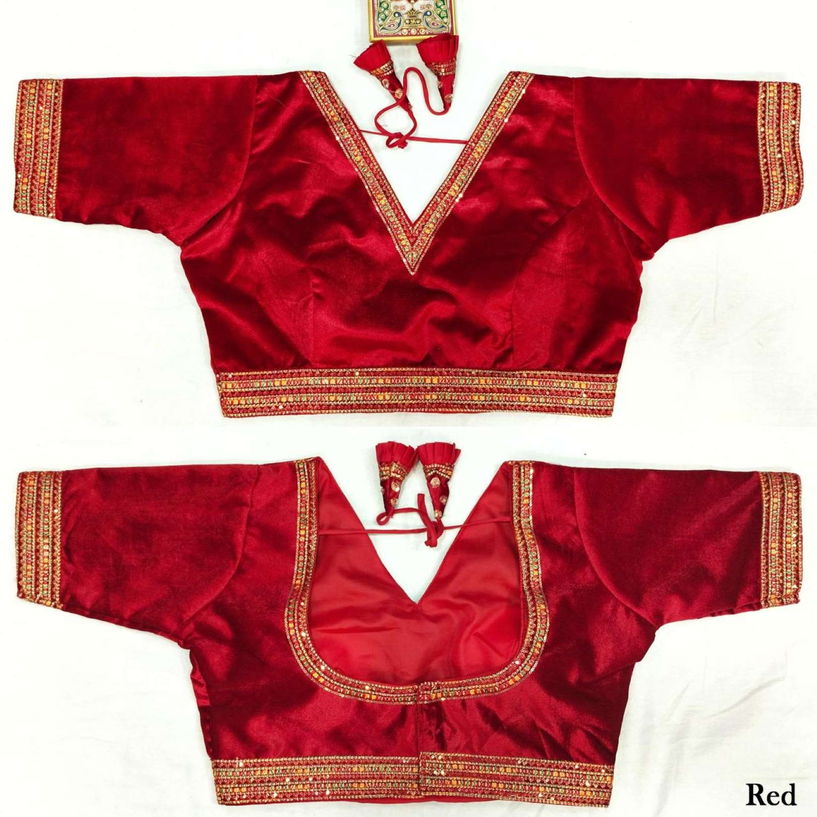 Sumshy Ladies Embroidery Velvet Satin Designer Blouse