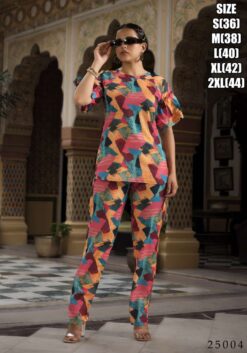 Sumshy Party Wear Digital Printed Muslin Co-ord Set