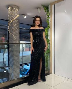 Sumshy Party Wear Georgette Sequence Work Bodycon Dress