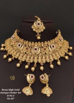 Sumshy Latest Designer Brass High Gold Choker Set