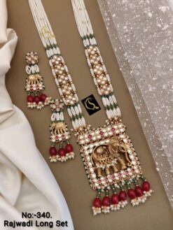 Sumshy Latest Designer Moti Gold Rajwadi Long Set