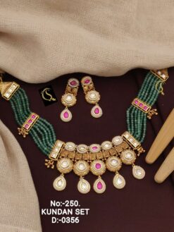 Sumshy Wedding Wear Artificial Moti Kundan Set