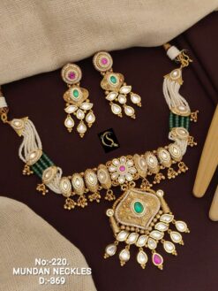 Sumshy Heavy Moti And Gold Mundan Necklaces