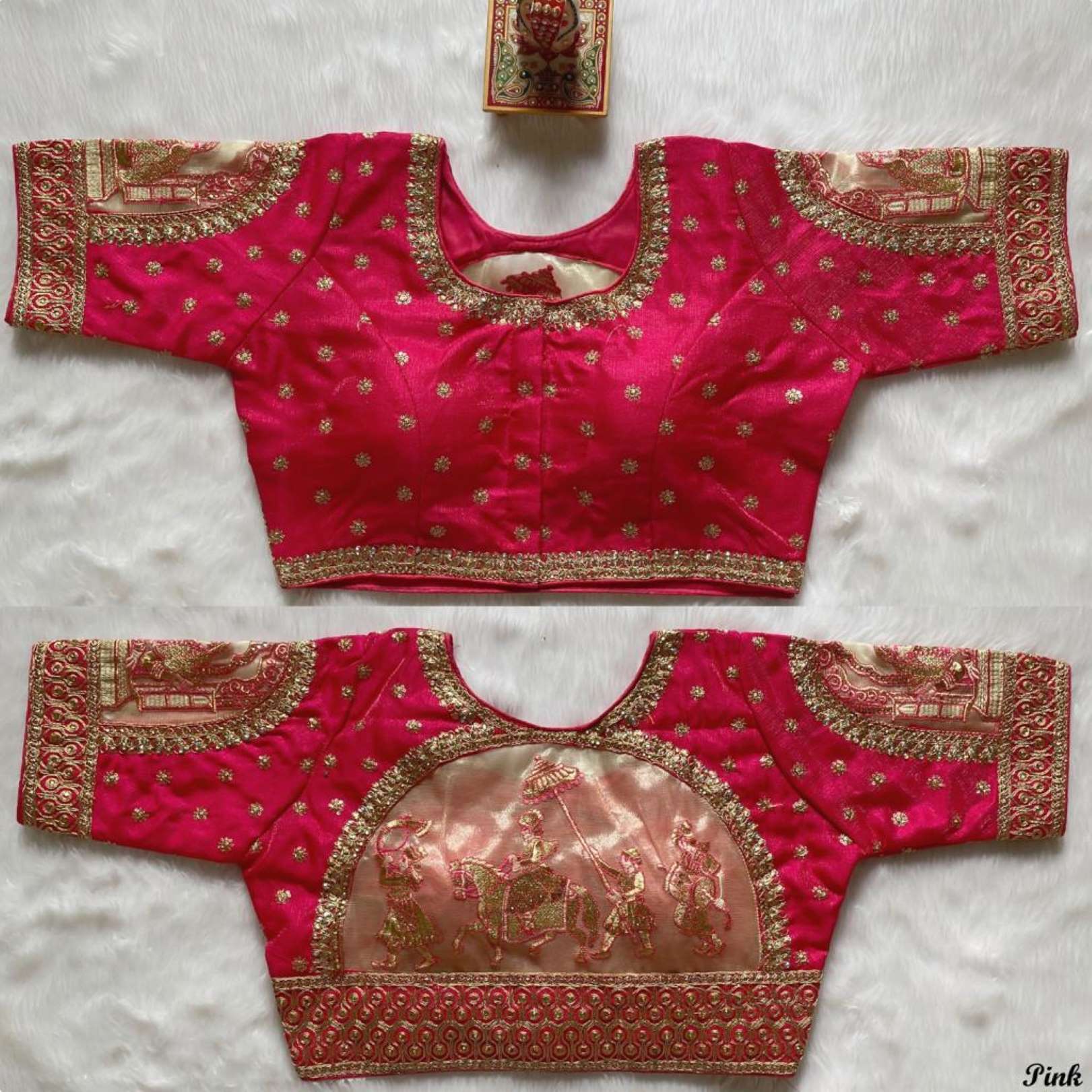 Sumshy Bridal Wear Sequence Milan Silk Readymade Blouse