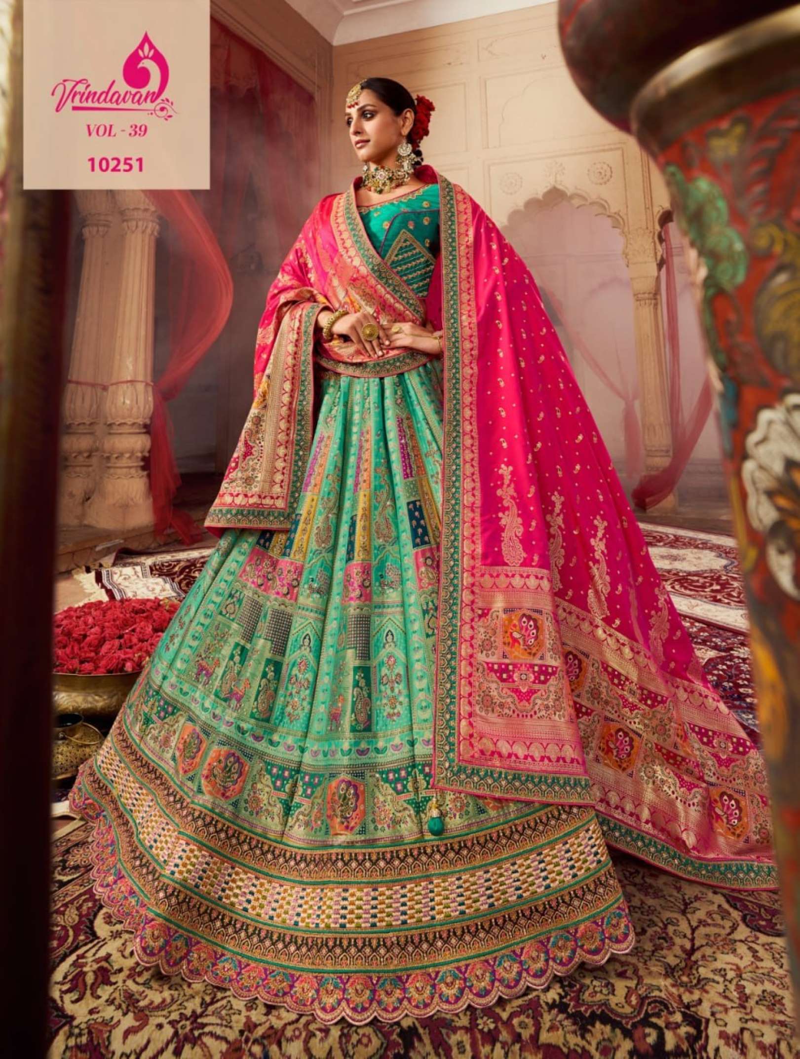 Royal Vrindavan Bridal Wear Banarasi Silk Lehenga Choli
