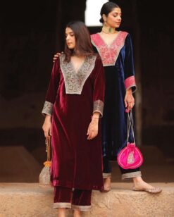 Sumshy Latest Jacquard Velvet Pakistani Dress