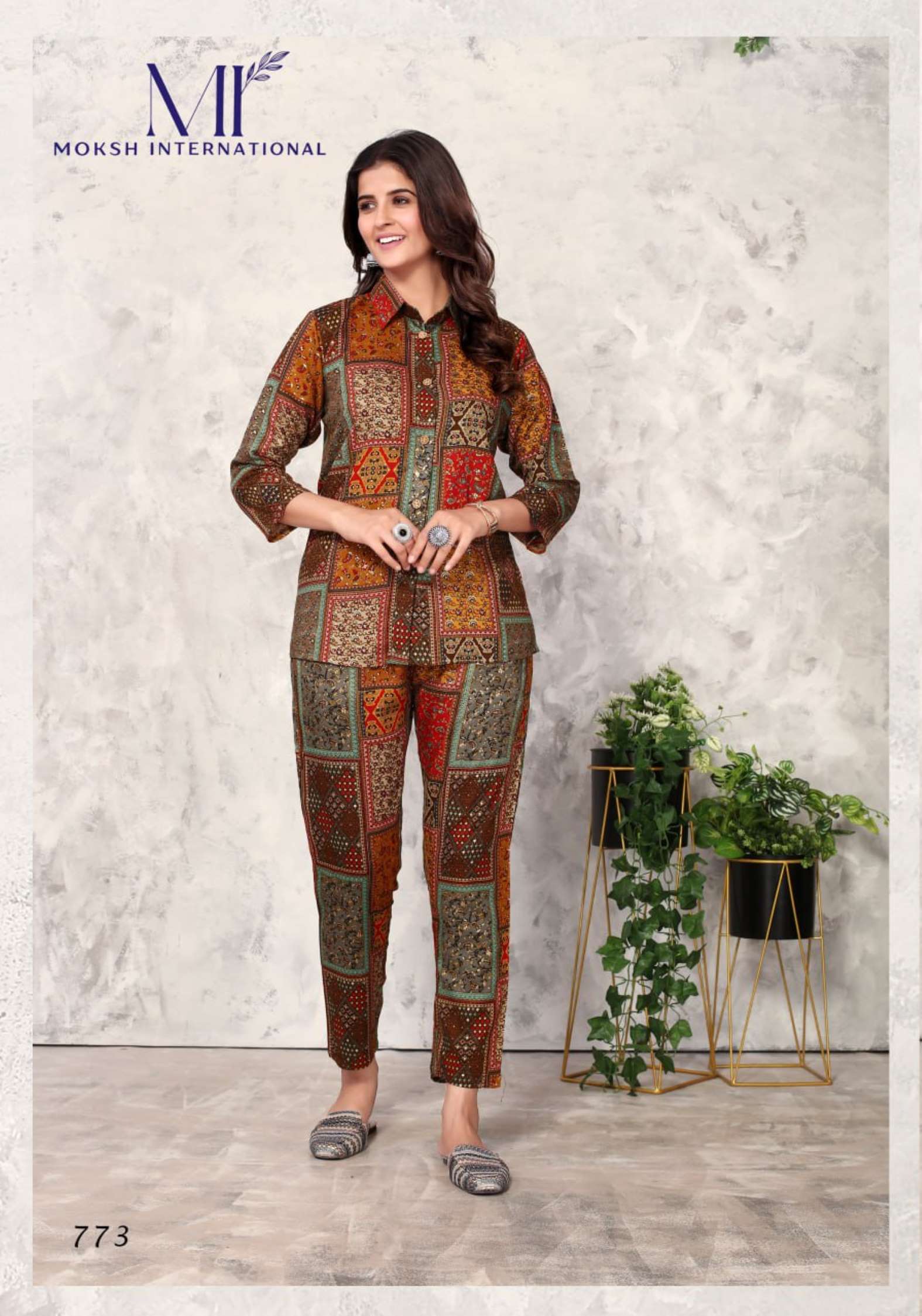Moksh International Printed Premium Rayon Co-ord Set