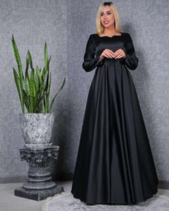Sumshy Party Wear Heavy Satin With Fancy Neck Gown