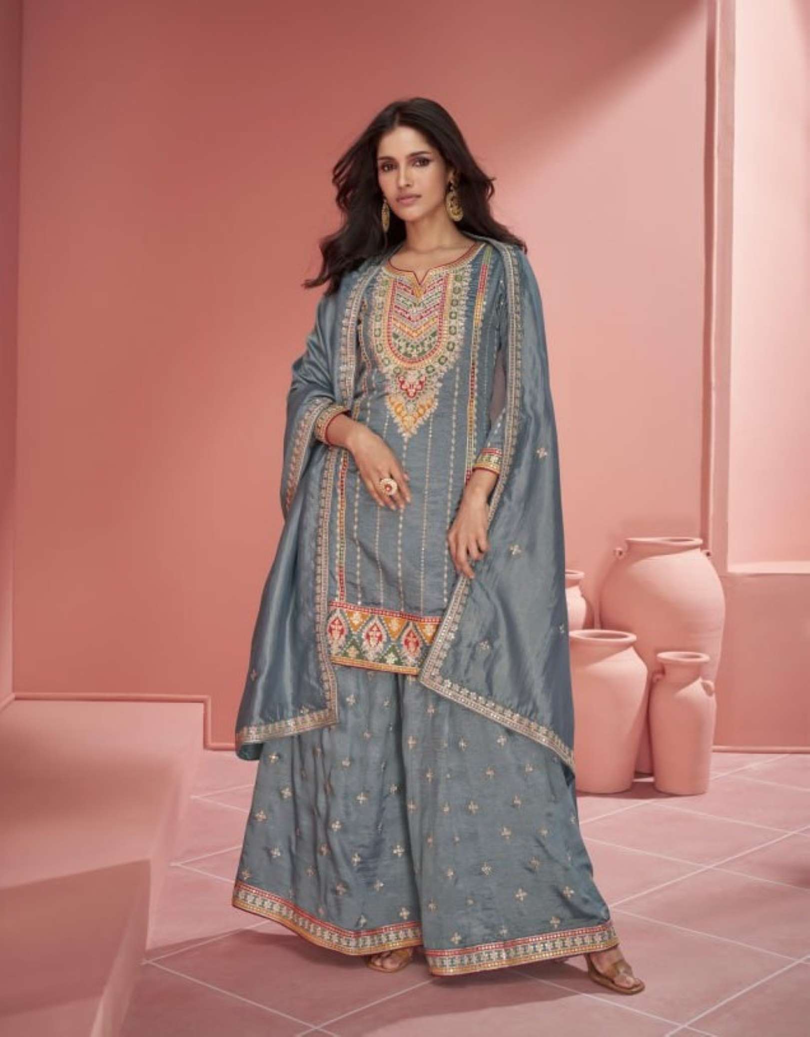 Aashirwad Amaya Designer Organza Samar Silk Readymade Dress