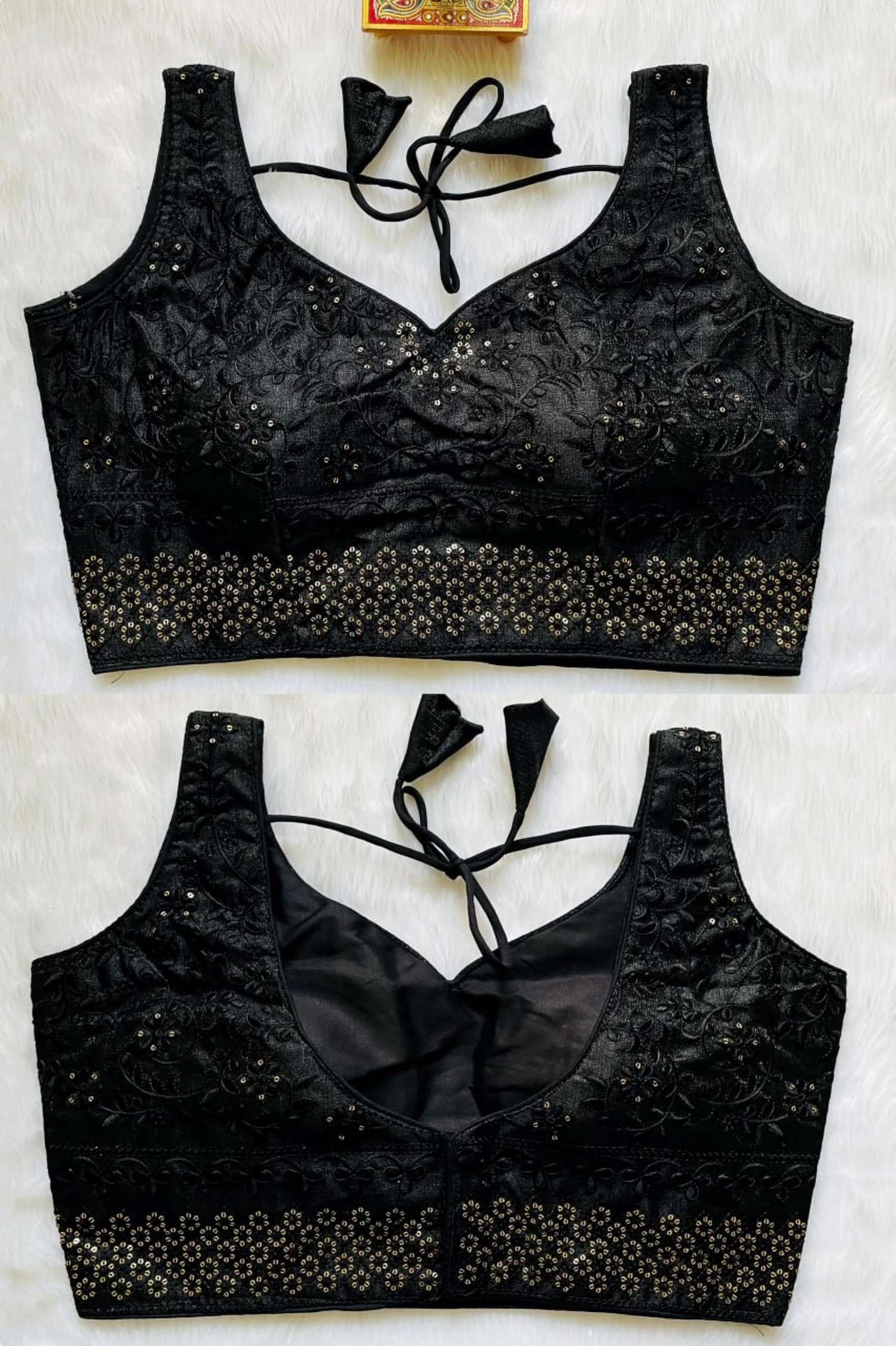 Sumshy New Design Embroidery Milan Silk Readymade Blouse