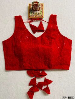 Sumshy Wedding Wear Chickenkari Georgette Readymade Blouse