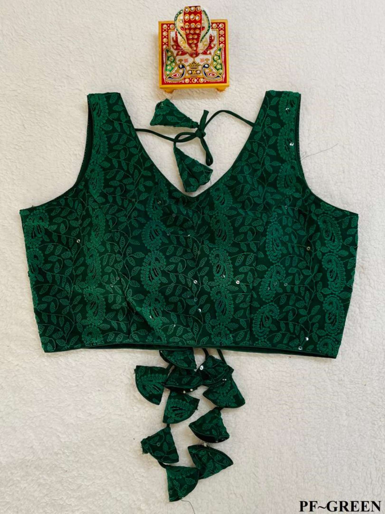 Sumshy Wedding Wear Chickenkari Georgette Readymade Blouse