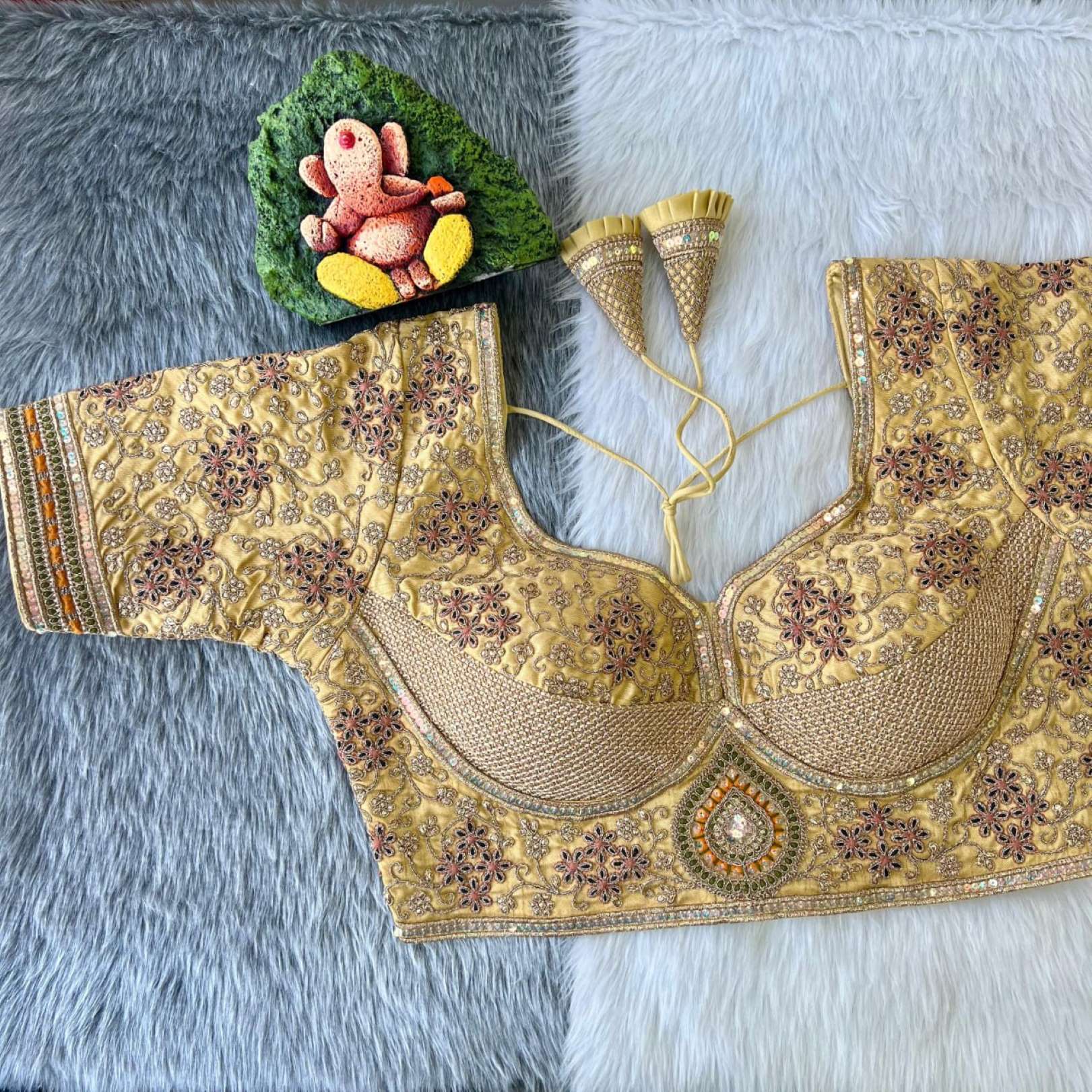 Sumshy Sabyasachi Bridal Timo Slub Embroidery Designer Blouse