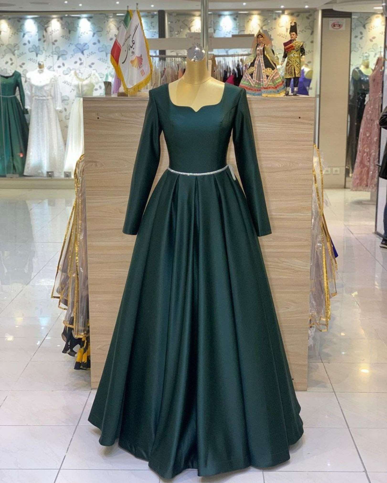 Sumshy Party Wear Heavy Satin With Fancy Neck Gown