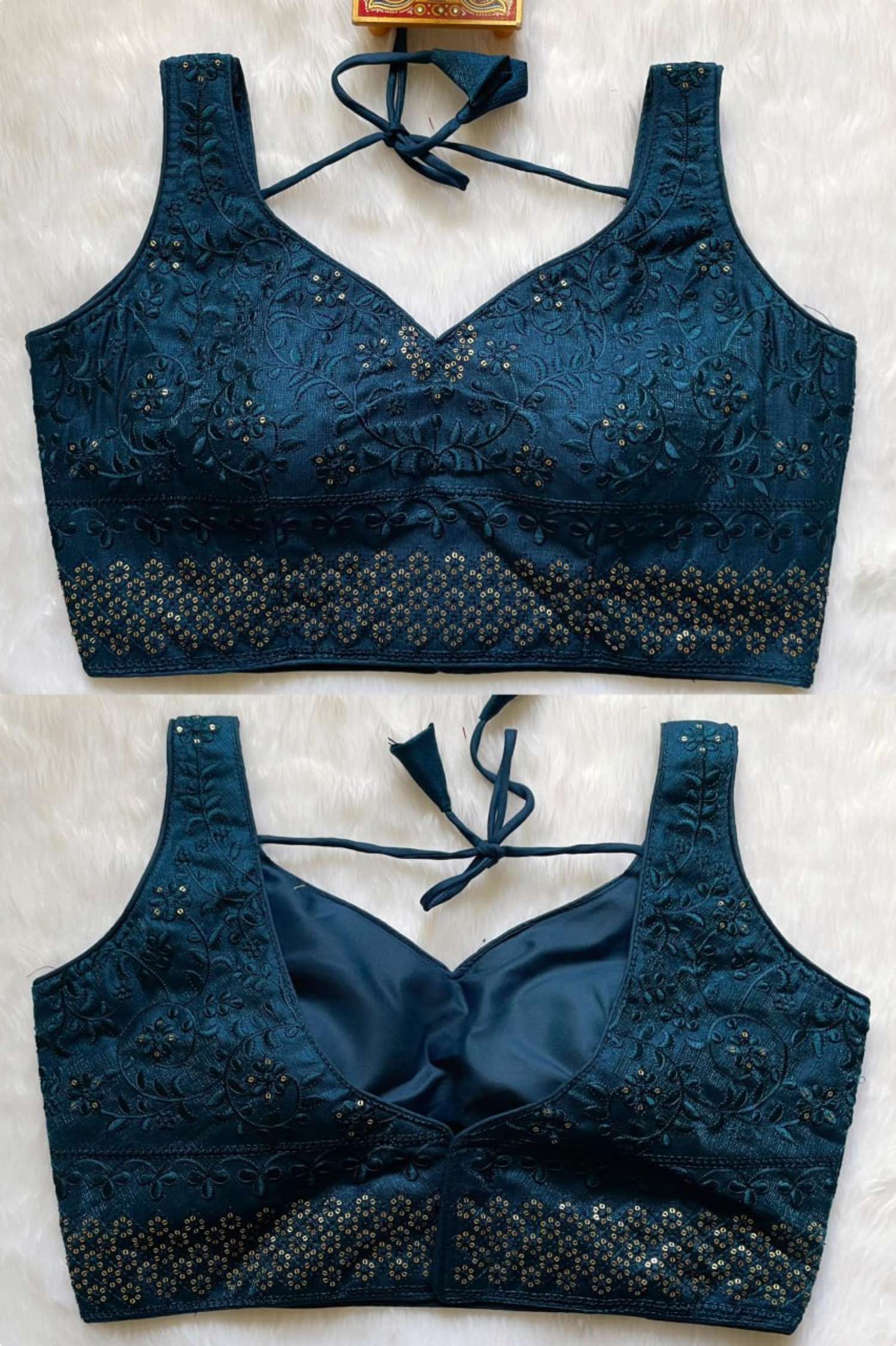 Sumshy New Design Embroidery Milan Silk Readymade Blouse