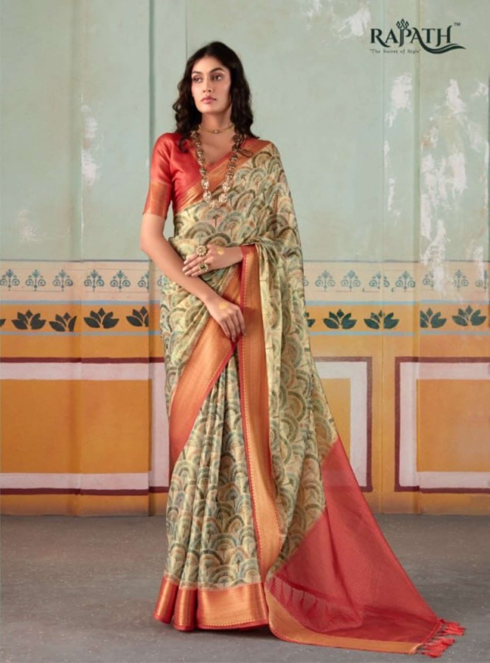Rajpath Rubika Wedding Wear Tissue Kanchivaram Printed Saree