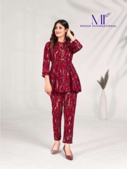 Moksh Milky Printed Premium Rayon Co-ord Set