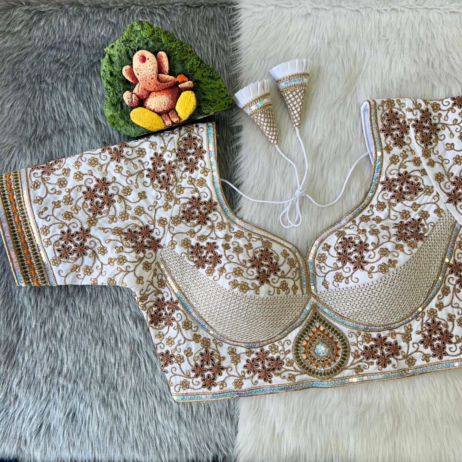 Sumshy Sabyasachi Bridal Timo Slub Embroidery Designer Blouse