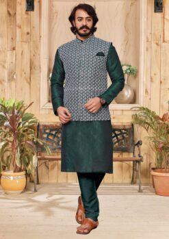 Sumshy Lakhanavi Silk Fancy Mens Kurta Pajama With Koti
