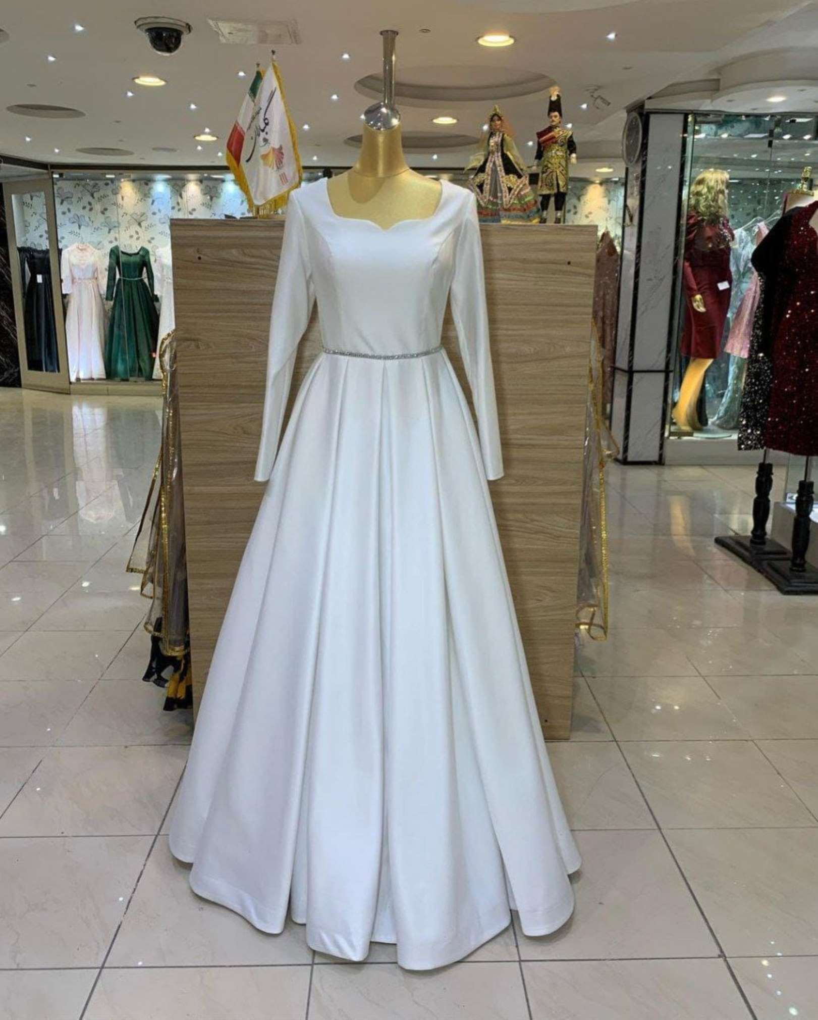 Sumshy Party Wear Heavy Satin With Fancy Neck Gown