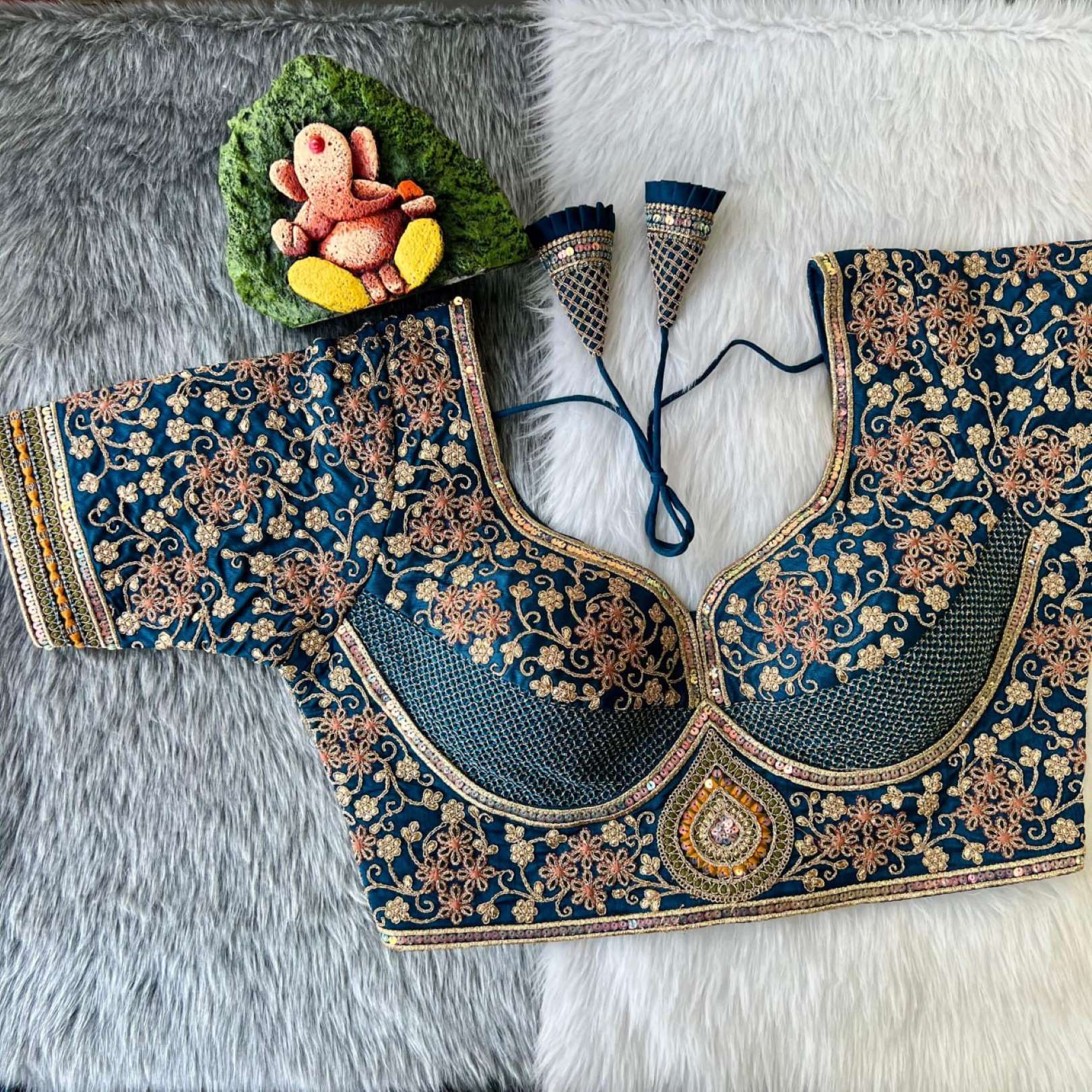 Sumshy Sabyasachi Bridal Timo Slub Embroidery Designer Blouse