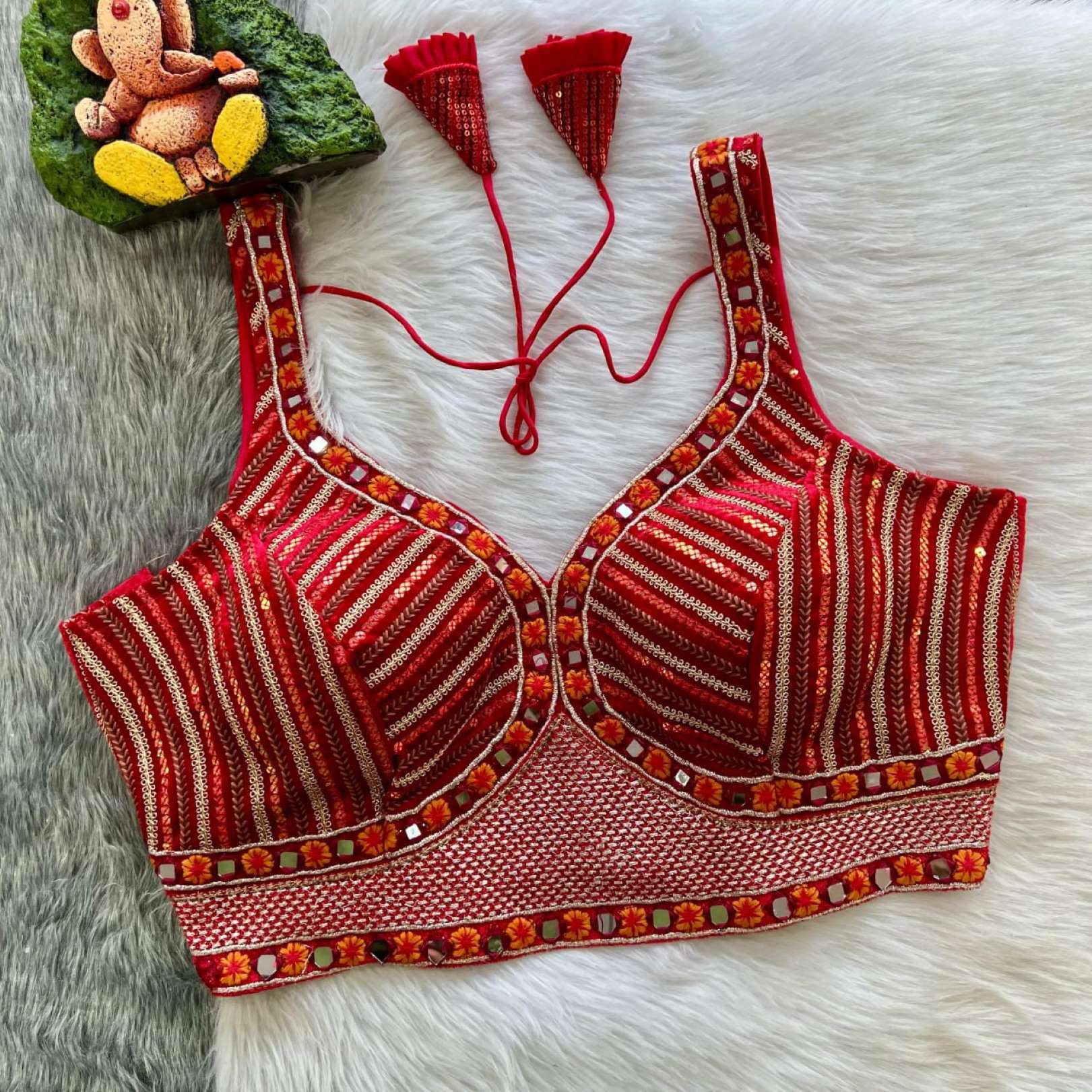 Sumshy Wedding Wear Embroidery Pure Velvet Sequence Blouse