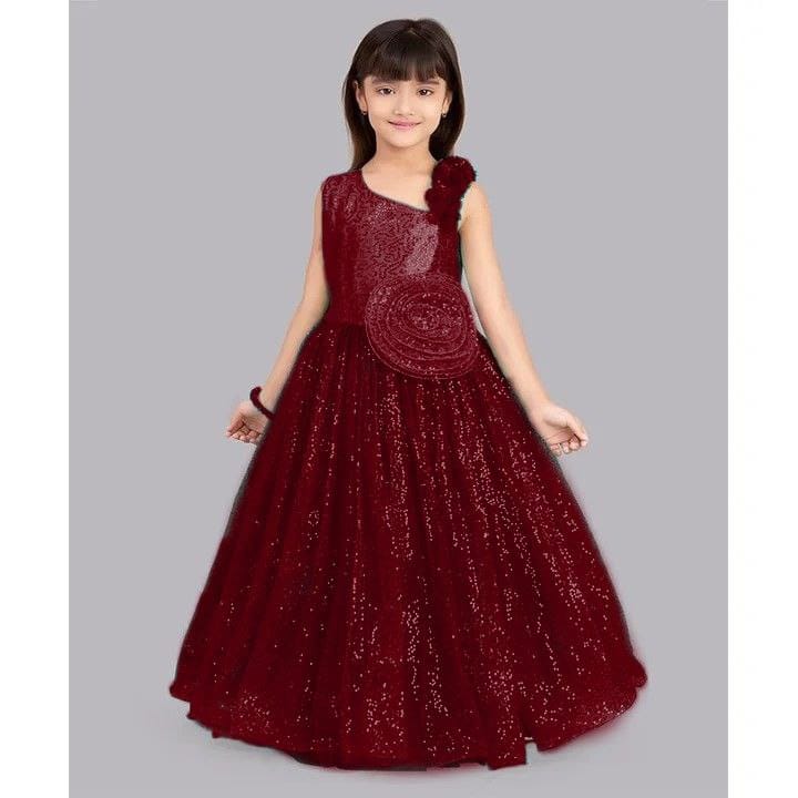 Sumshy Soft Net Designer Gown With Embroidery Work