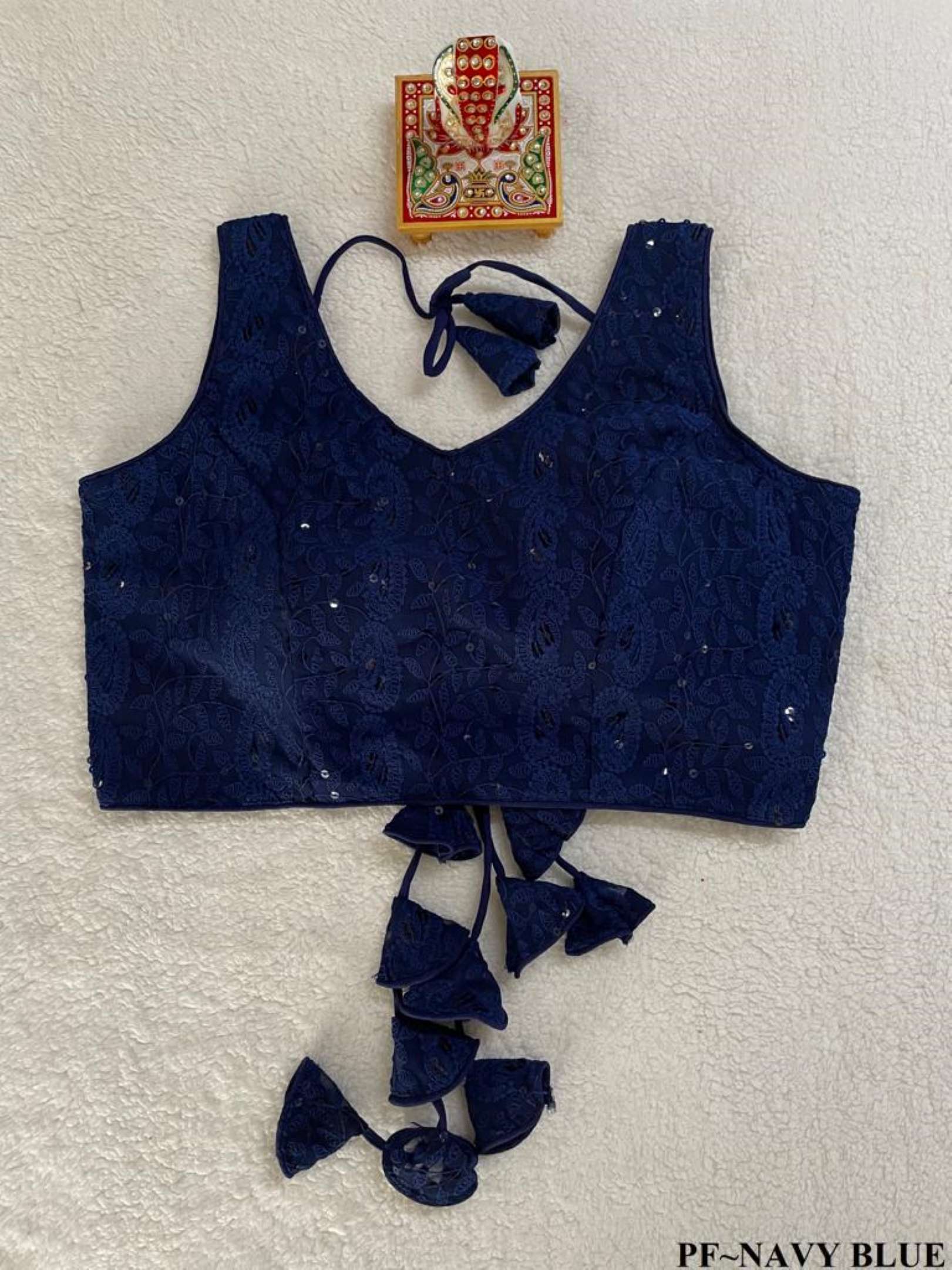 Sumshy Wedding Wear Chickenkari Georgette Readymade Blouse