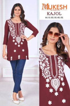 Mukesh Kajol Malai Rayon Short Kurti Collection