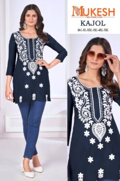 Mukesh Kajol Malai Rayon Short Kurti Collection