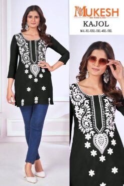 Mukesh Kajol Malai Rayon Short Kurti Collection