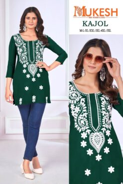 Mukesh Kajol Malai Rayon Short Kurti Collection