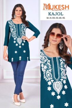 Mukesh Kajol Malai Rayon Short Kurti Collection