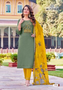 Mittoo Madhubala Viscose Weaving Kurti Pant With Dupatta