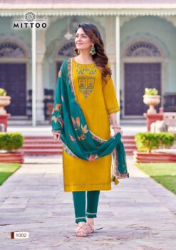 Mittoo Madhubala Viscose Weaving Kurti Pant With Dupatta