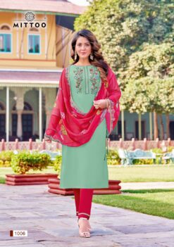 Mittoo Madhubala Viscose Weaving Kurti Pant With Dupatta
