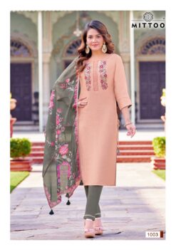 Mittoo Madhubala Viscose Weaving Kurti Pant With Dupatta