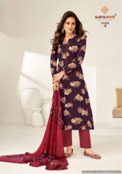 Suryajyoti Naishaa Vol 41 Jaam Satin Printed Dress Material