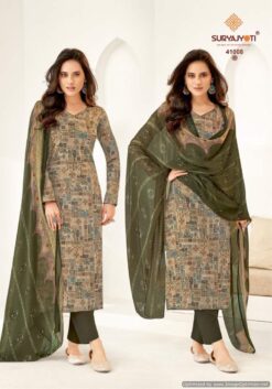 Suryajyoti Naishaa Vol 41 Jaam Satin Printed Dress Material