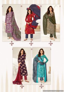 Suryajyoti Naishaa Vol 41 Jaam Satin Printed Dress Material