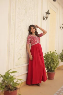 Sumshy 1100 Faux Blooming Gown with Dupatta Collection