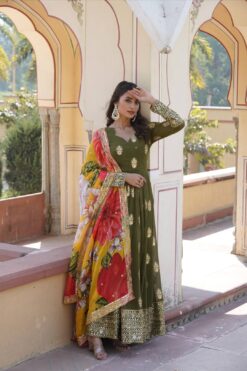 Sumshy 1094 Faux Georgette Gown with Dupatta Collection