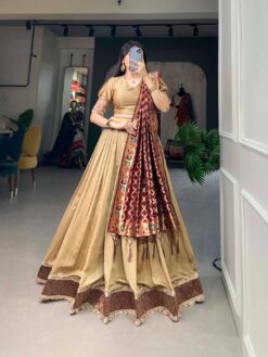 Drifting through traditions in Jacquard silk lehenga choli emerges as the masterpiece and blending tradition with beauty and grace