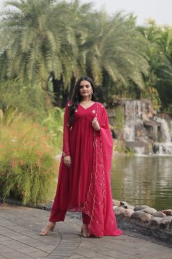Sumshy 1062 Alia Cut Kurti Pant Dupatta Set Collection
