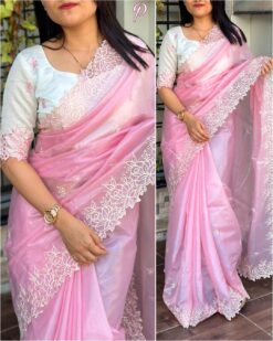 Sumshy White Rose Rangeen Silk Saree Collection